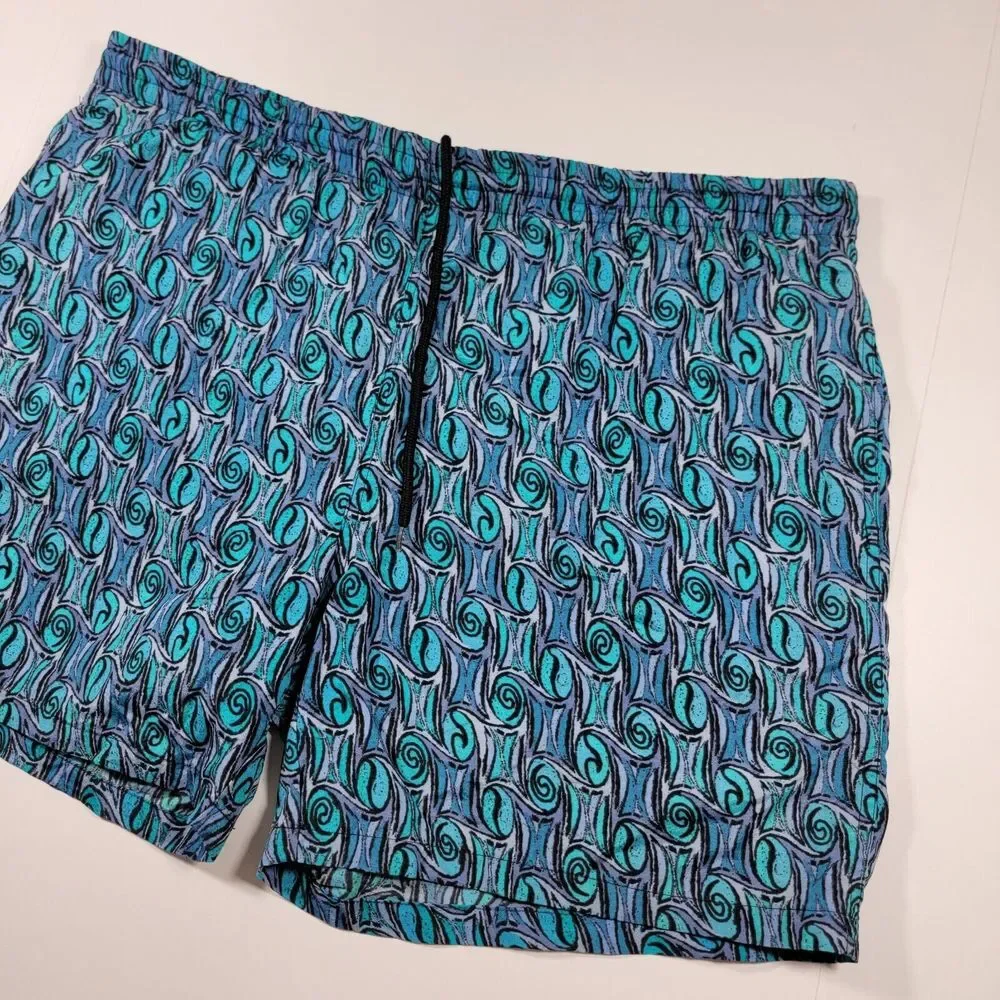 VTG Croft & Barrow Swimming Trunks Nylon Retro‎ Multi Color Size Medium